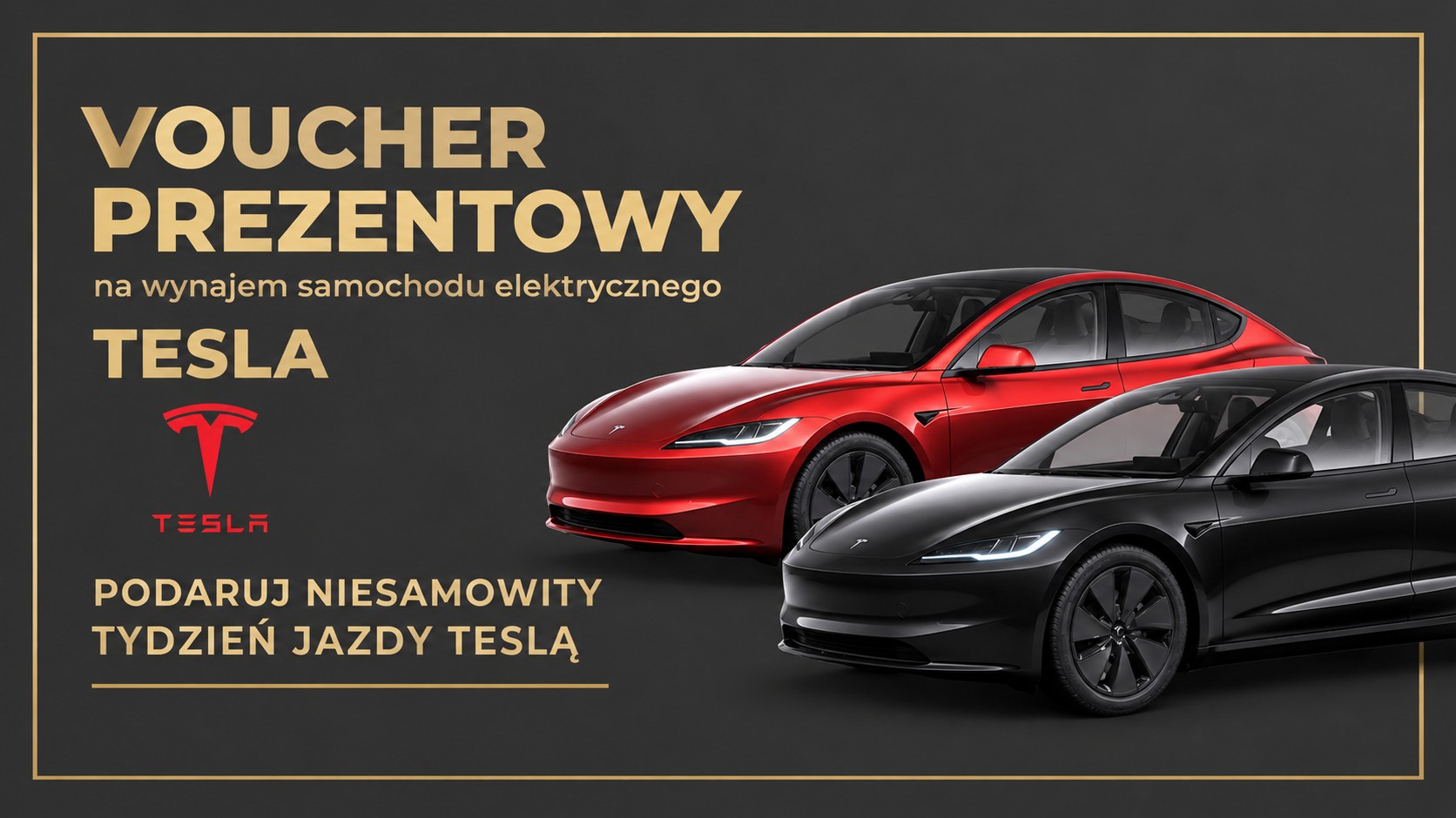 Wypożycz Tesle Voucher Tydzień prezent niespodzianka wypozycztesle.pl