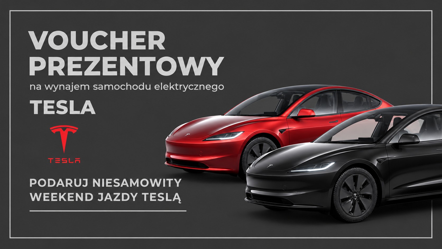 Wynajmij Tesle Voucher Weekend wypozycztesle.pl
